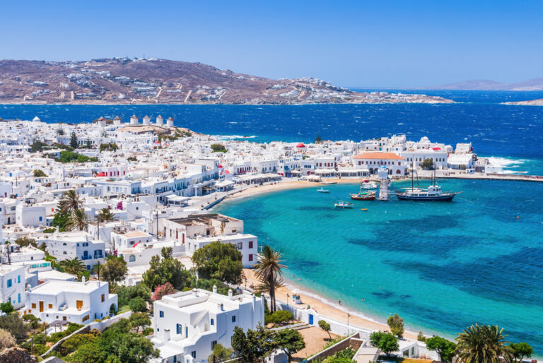 Mykonos,,Greece.,Panoramic,View,Of,Mykonos,Town,,Cyclades,Islands.